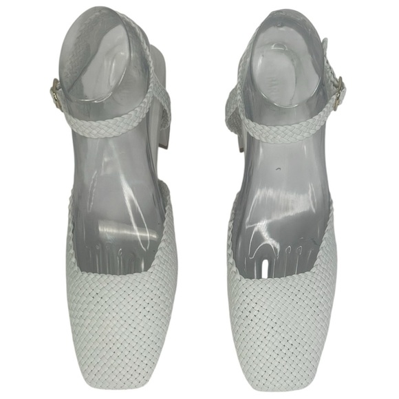 Bared X Pliant Nighthawk White Leather Woven Block Heels Women SZ 42 US 11-11.5 - Picture 6 of 16